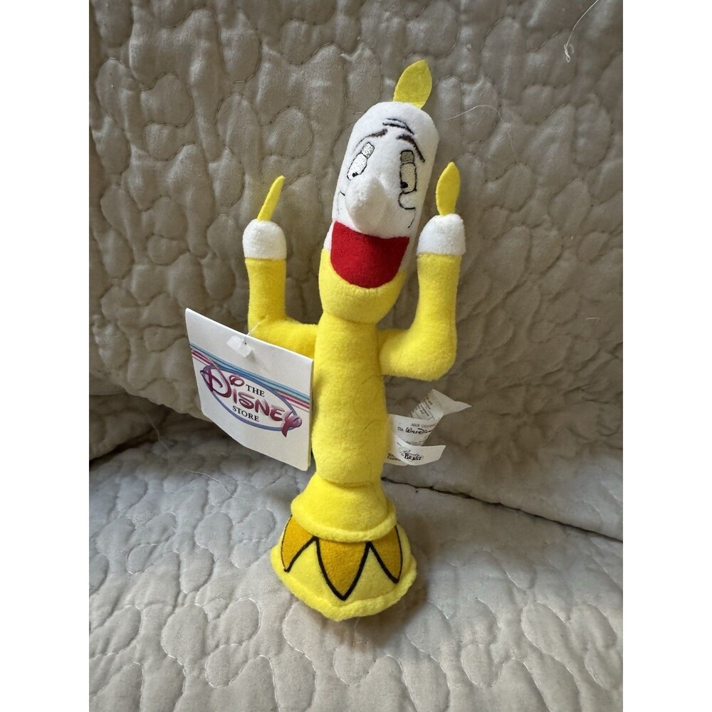 Disney Store Beauty & the Beast Lumiere Mini Bean Bag Plush w/ Tags 8” Rare VTG